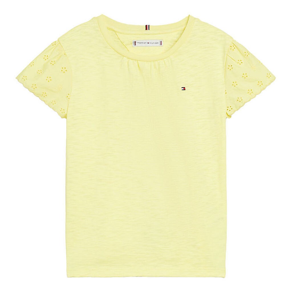 Tommy Hilfiger T-shirt - Broderie Anglaise - Yellow Tulip