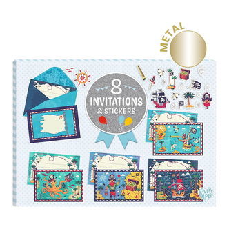 Djeco Invitationer - 8 Stk. - Pirater