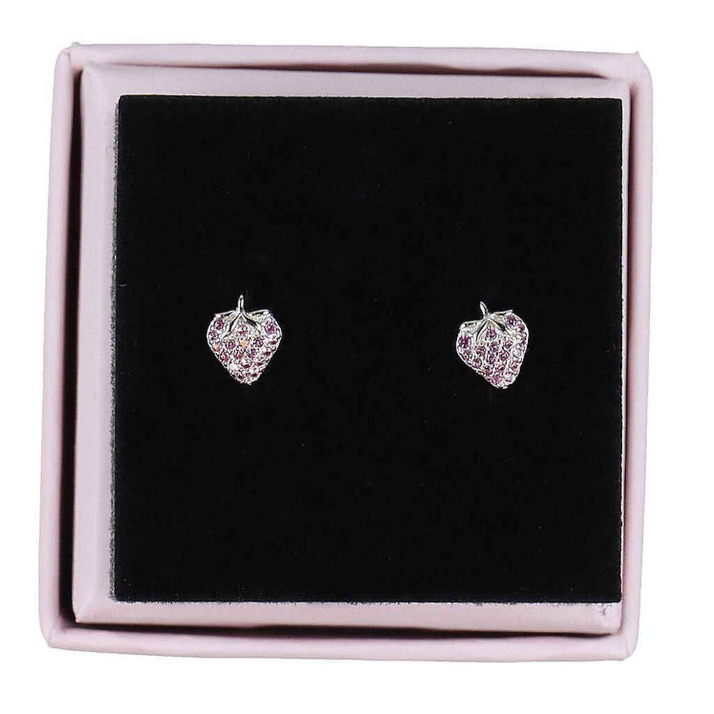 MillaVanilla Øreringe - Jordbær - Sølv/Pink