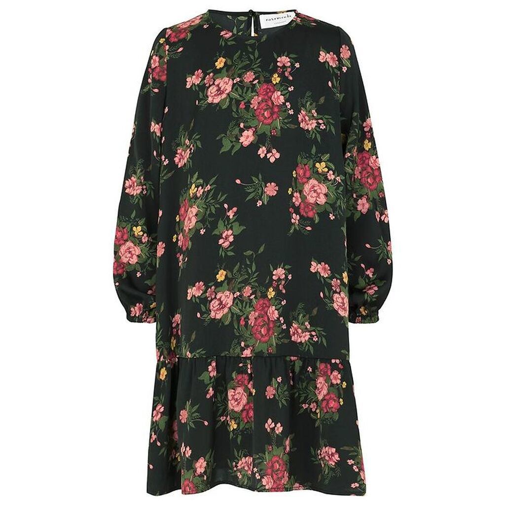 Rosemunde Kjole - Black Bouquet Rose Print