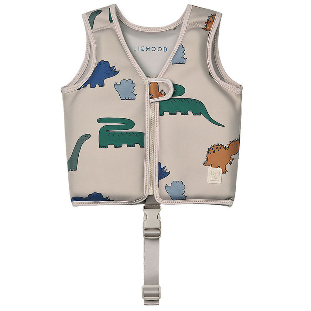 Liewood Svømmevest - 15-19 kg - Dove - Dinosaurs/Mist