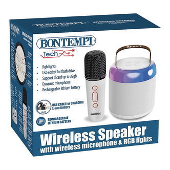 Bontempi Mini Højtaler m. Mikrofon/Lys - Trådløs
