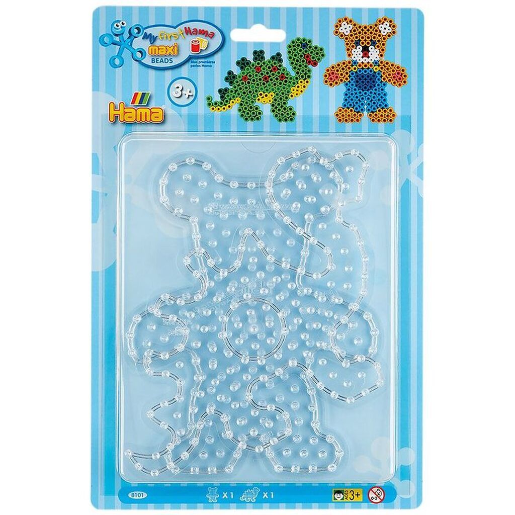 Hama Maxi Perleplader - 2 stk. - Dinosaur/Bamse