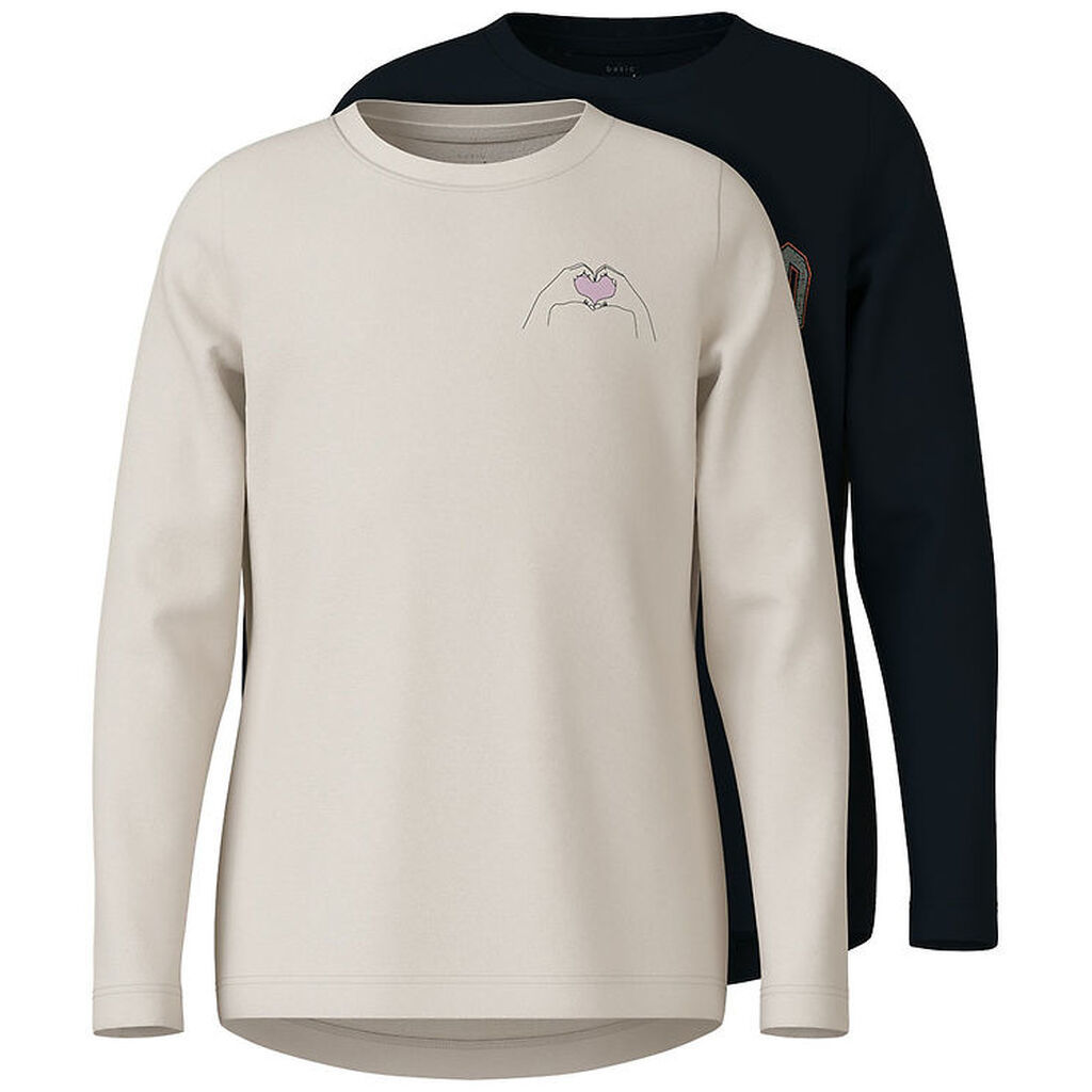 Name It Bluse - NkfVix - 2-pak - Black/Jet Stream/Love