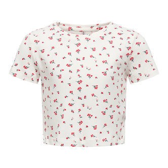 Kids Only T-shirt - KogBella - Rib - High Risk Red/White Backgro