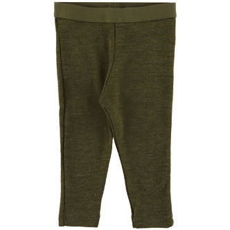 Joha Leggings - Rib - Uld - Mos Grøn