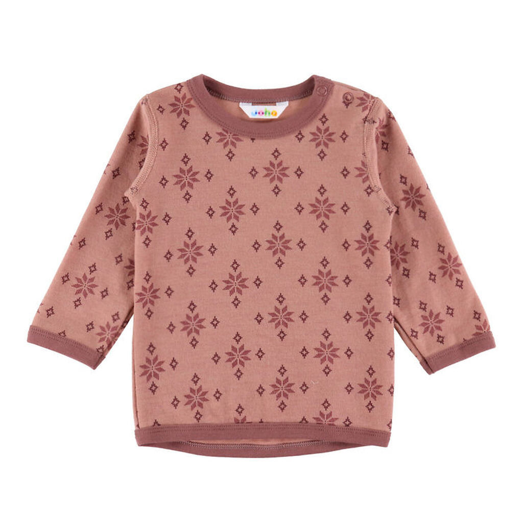 Joha Bluse - Uld/Bomuld - Rose m. Snefnug