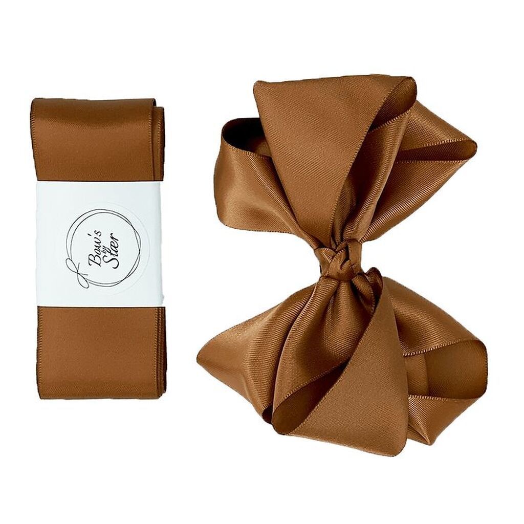 By Stær Dåbsbånd m. Sløjfe - Satin - Golden Brown