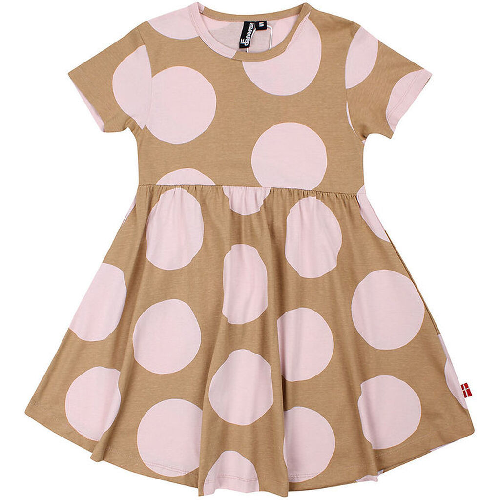 Danefæ Kjole - Danebasic Lollipop - Light Rose/Beige Big Dots