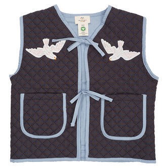 Copenhagen Colors Vest - Quiltet - Brun/Blå Tern