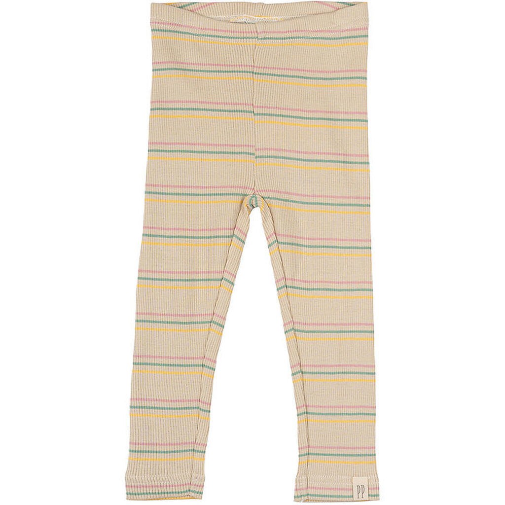 Petit Piao Leggings - Rib - Modal - Bright Rose Multi Stripe