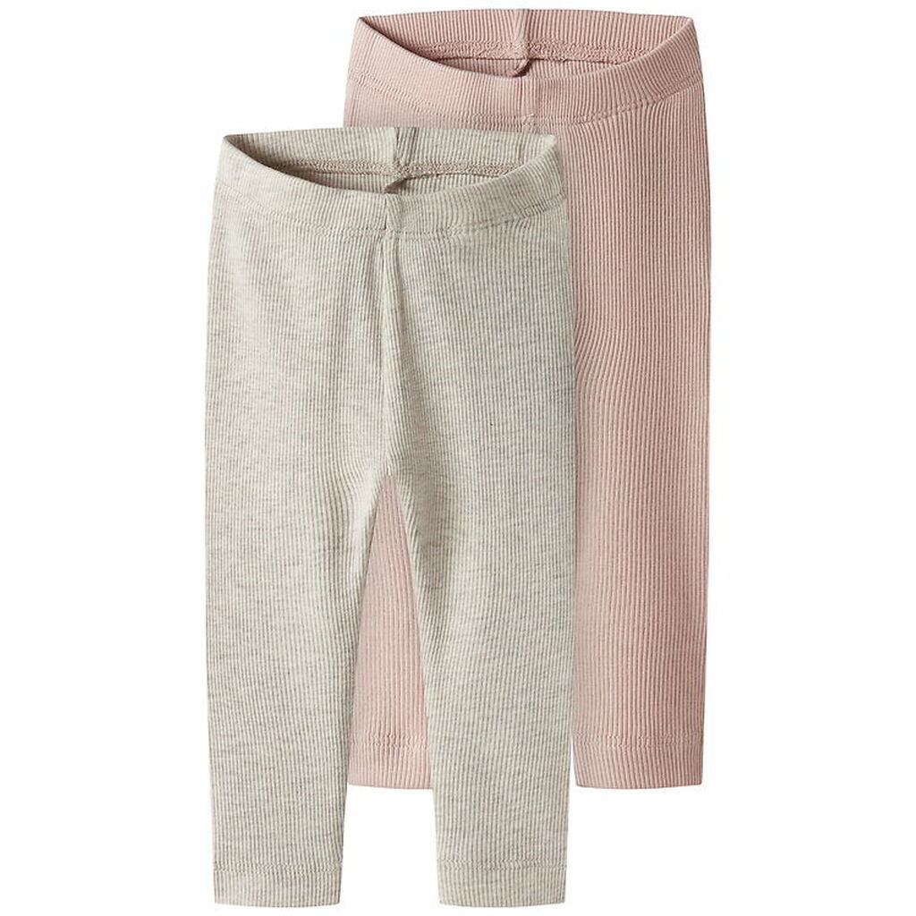 Name It Leggings - 2-pak - NbnKab - Peyote Melange/Sepia Rose
