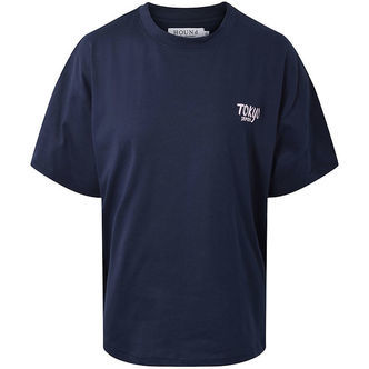 Hound T-shirt - Oversized - Navy m. Print