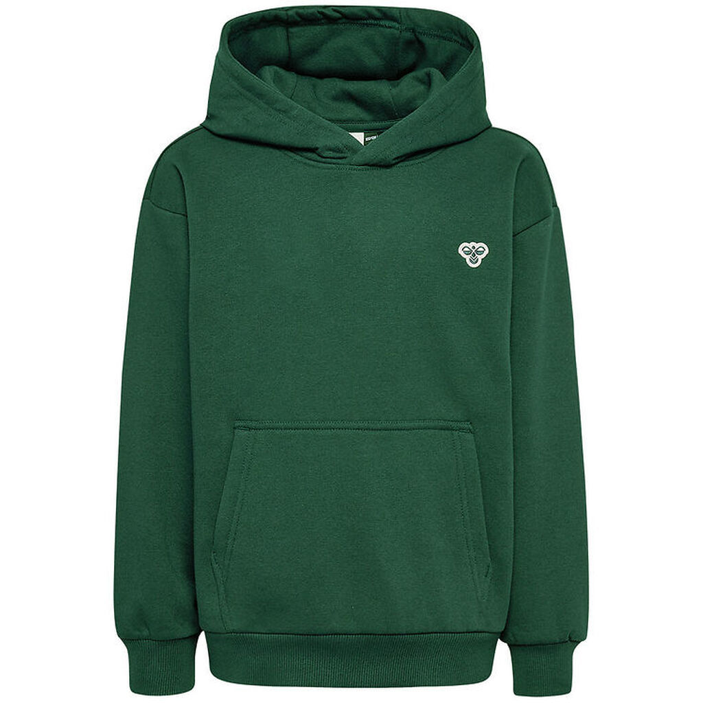 Hummel Hættetrøje - HmlJR - Mørkegrøn m. Logo