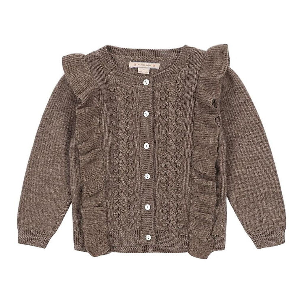Konges Sløjd Cardigan - Uld - Strik - Fiol Frill - Brunmeleret