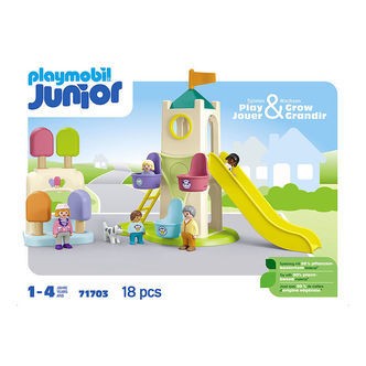 Playmobil Junior - Oplevelsestårn Med Isbod - 71703 - 18 Dele