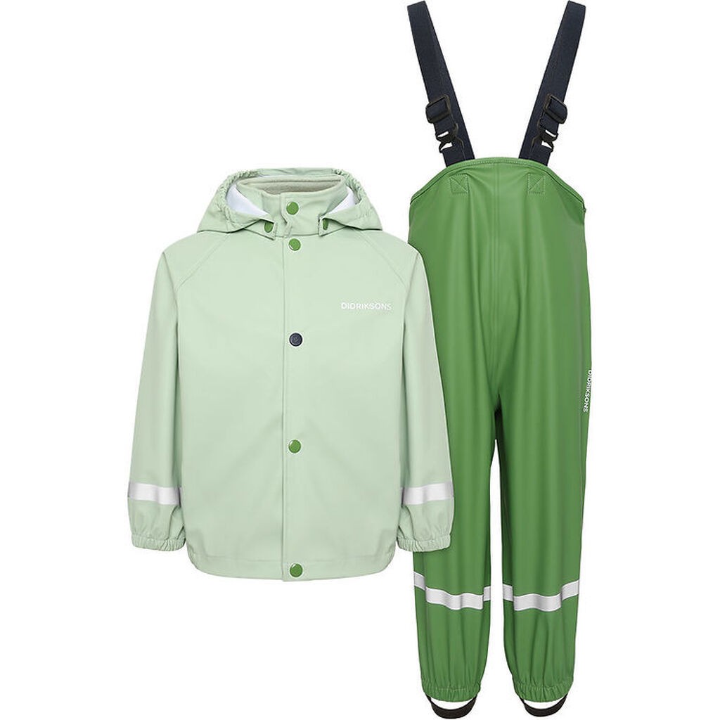 Didriksons Regntøj m. Seler - PU - Slaskeman - Light Algae Green