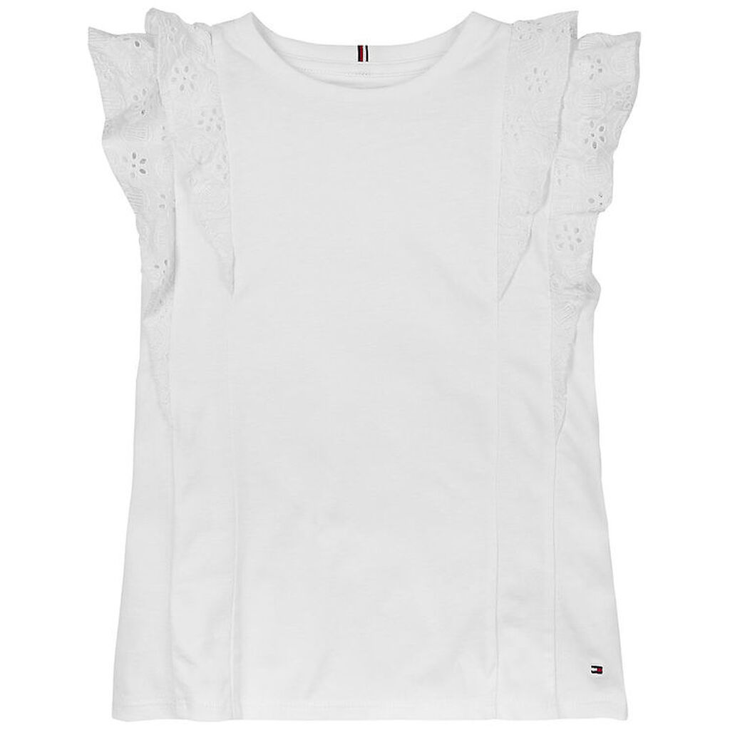 Tommy Hilfiger Top - Broderie Anglaise - Hvid