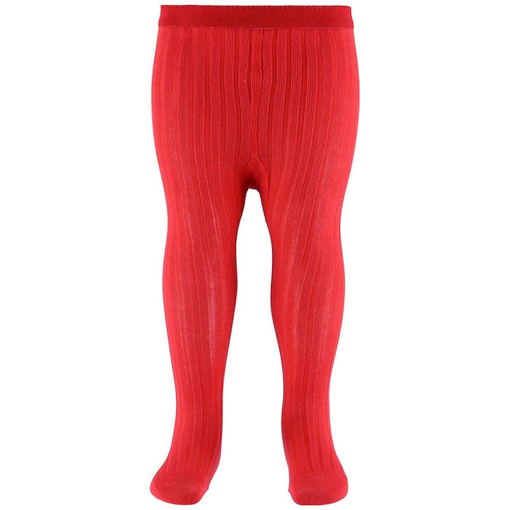 MP Strømpebukser - Uld - Rib - Tomato