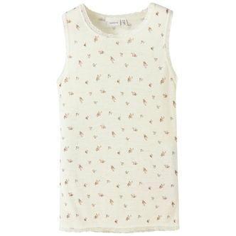 Name It Tanktop - Uld - NkfWang - Snow White/Small flowers