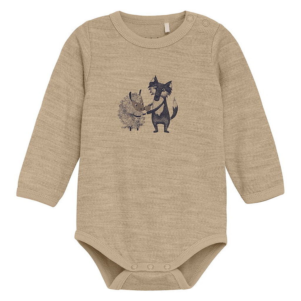 CeLaVi Body l/æ - Uld - Savannah Tan m. Print