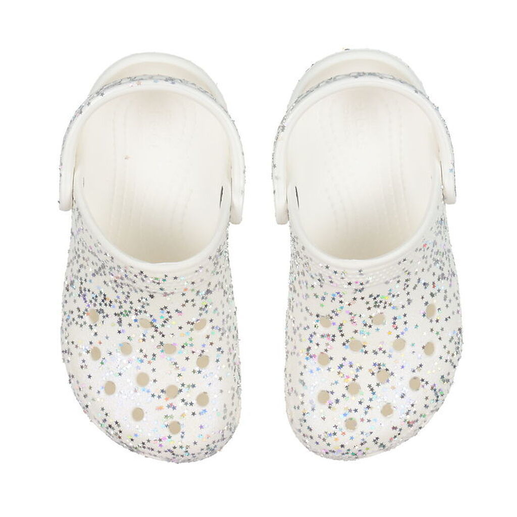 Crocs Sandaler - Classic Starry Glitter Clog K - Hvid