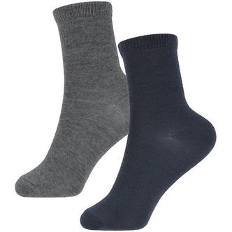 Name It Strømper - 2-pak - Uld/Bomuld - NkmWak - Dark Grey Melan