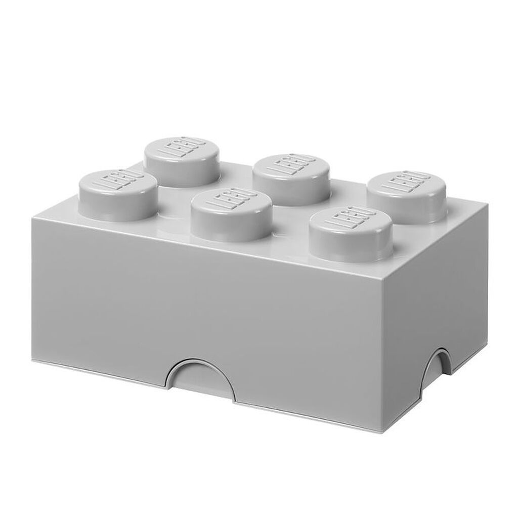 LEGOÂ® Storage Opbevaringsboks - 6 Knopper - 37,5x25x18 - Stone G