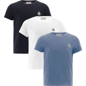 Moncler T-shirts - 3-pak - Hvid/Blå/Navy