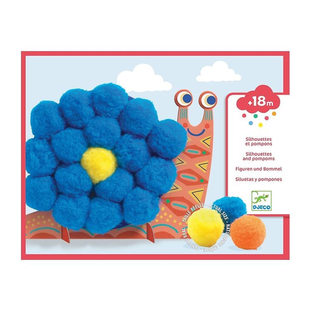 Djeco Kreasæt - Siluetter og Pomponer - Dyr