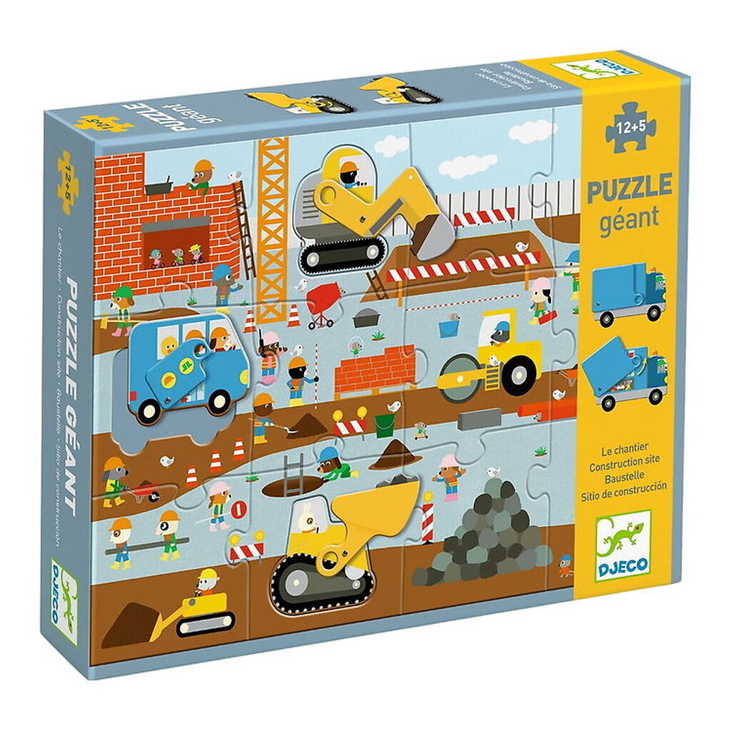 Djeco Puslespil - 17 Brikker - Byggeplads