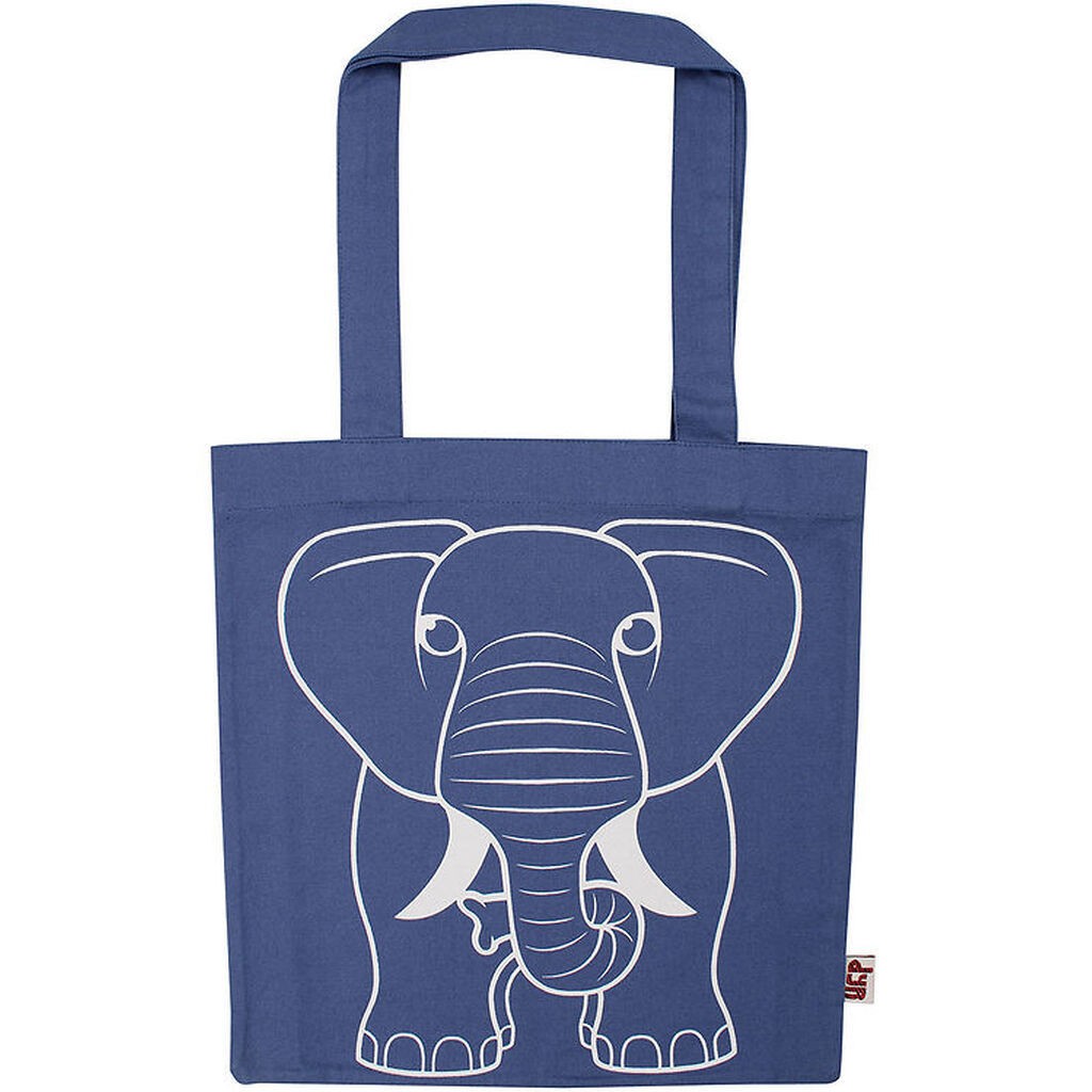 DYR-Cph Shopper - Dyrshopper - Dusty Blue m. Elefant