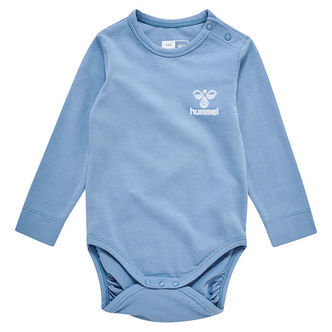 Hummel Body l/æ - hmlMino - Faded Denim/Marshmallow m. Logo