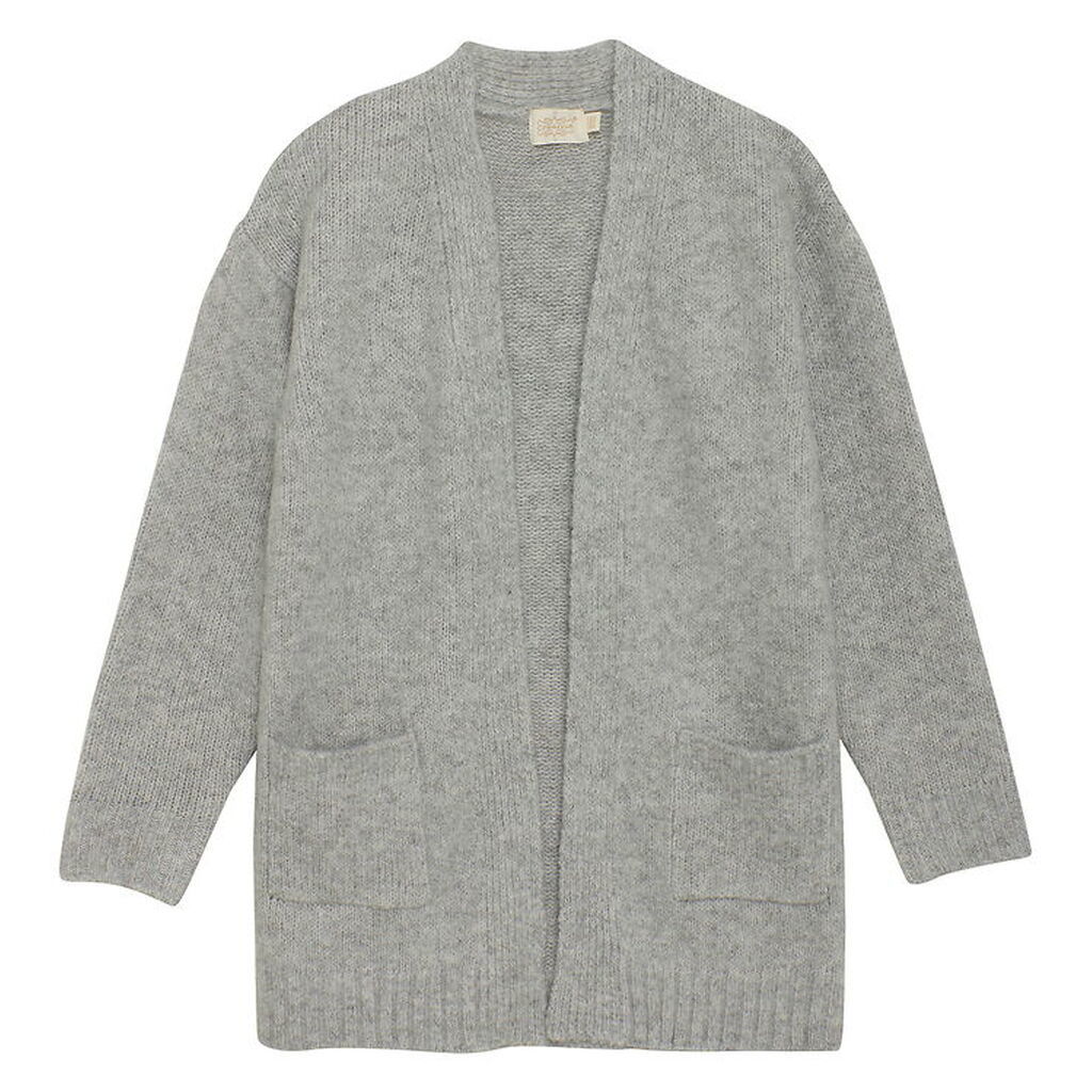 Creamie Cardigan - Strik - Lang - Light Grey Melange
