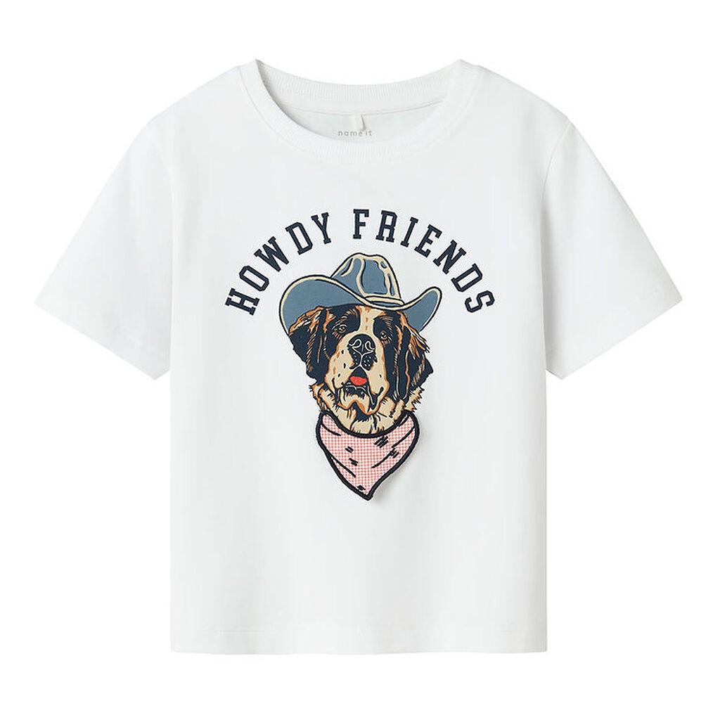 Name It T-shirt - NmmHasse - Bright White m. Print