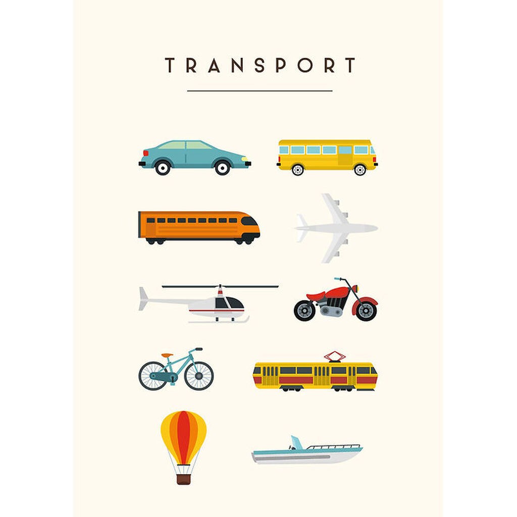 Citatplakat Plakat - Børneplakat - Transport - A3