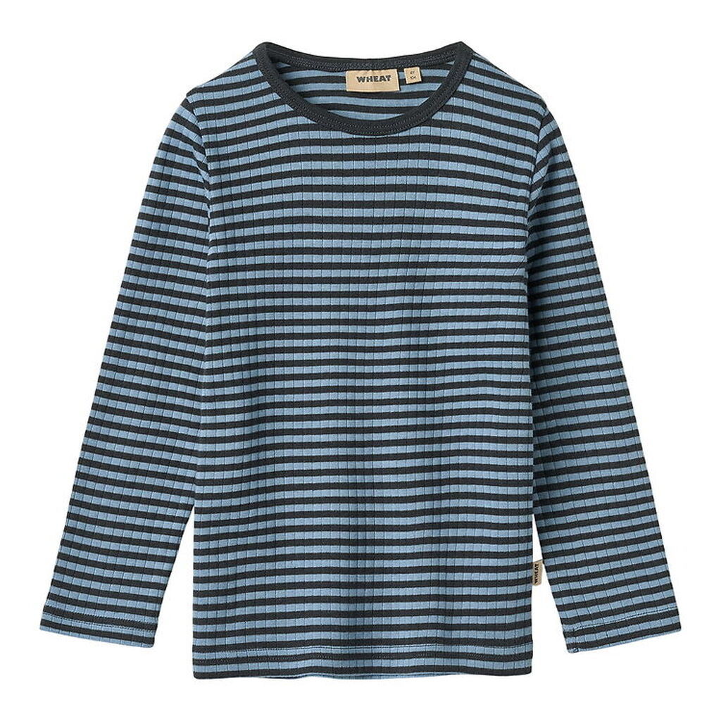 Wheat Bluse - Rib - Stig - Bright Blue Stripe