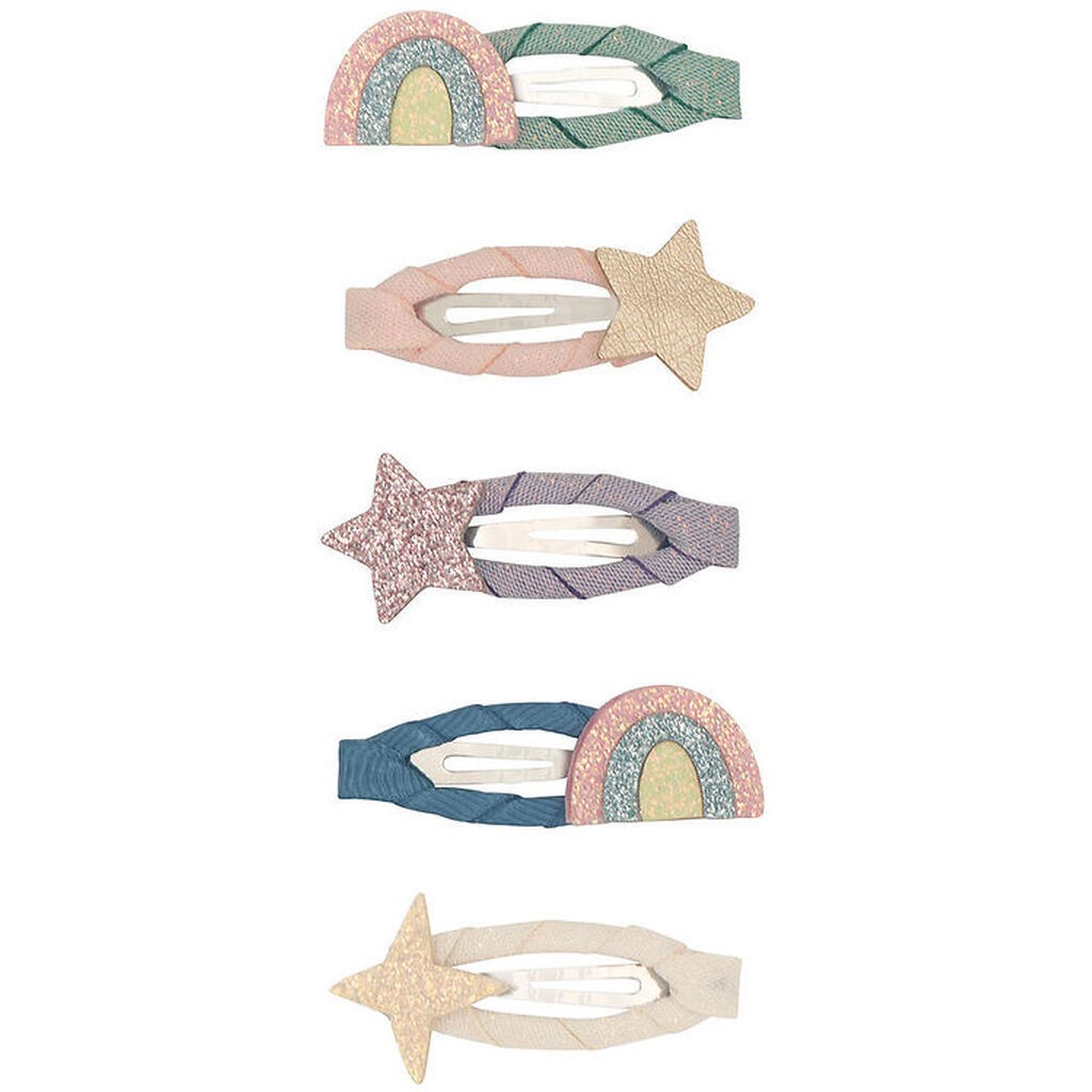 Mimi & Lula Hårspænder - 5-pak - 4 cm - Rainbow & Star Dreamland
