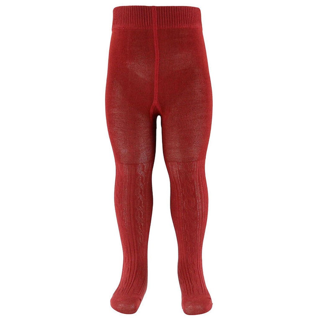 MarMar Strømpebukser - Cable - Hibiscus Red