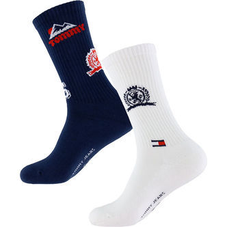 Tommy Hilfiger Strømper - 2-pak - Navy/Hvid
