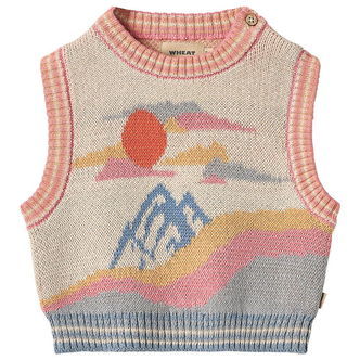 Wheat Vest - Strik - Maria - Beige/Multi