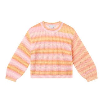 Stella McCartney Kids Bluse - Strik - Rosa/Orangestribet