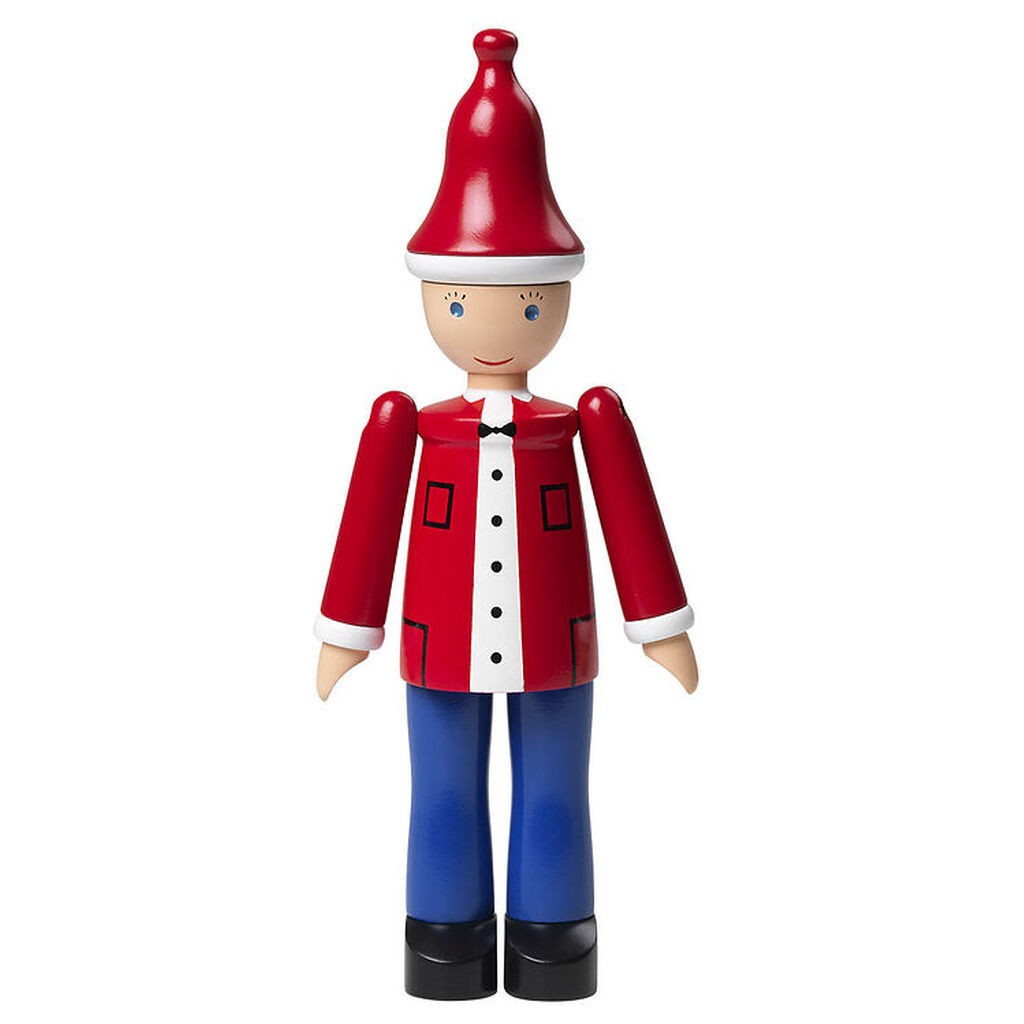 Kay Bojesen træfigur - Jule Ole 17,5 cm - Rød/Blå/Hvid