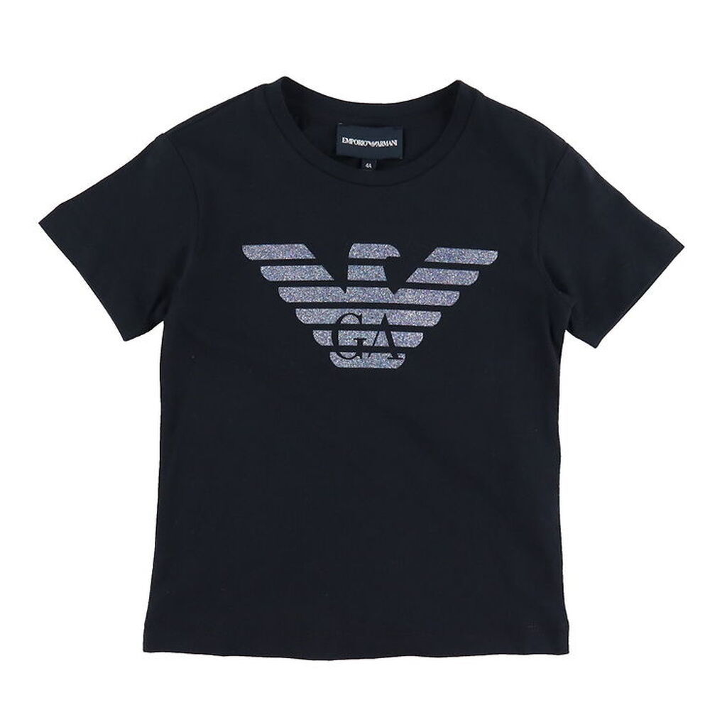 Emporio Armani T-shirt - Sort m. Logo/Glimmer