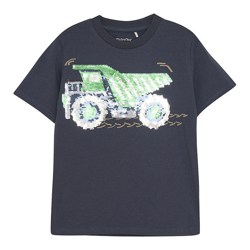 Minymo T-shirt - Blue Nights m. Palietter