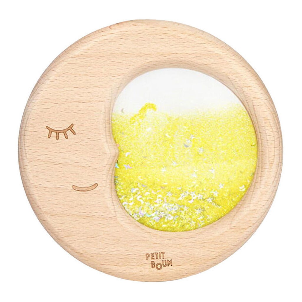 Petit Boum Sanselegetøj - Træ - Flow Moon - Gul