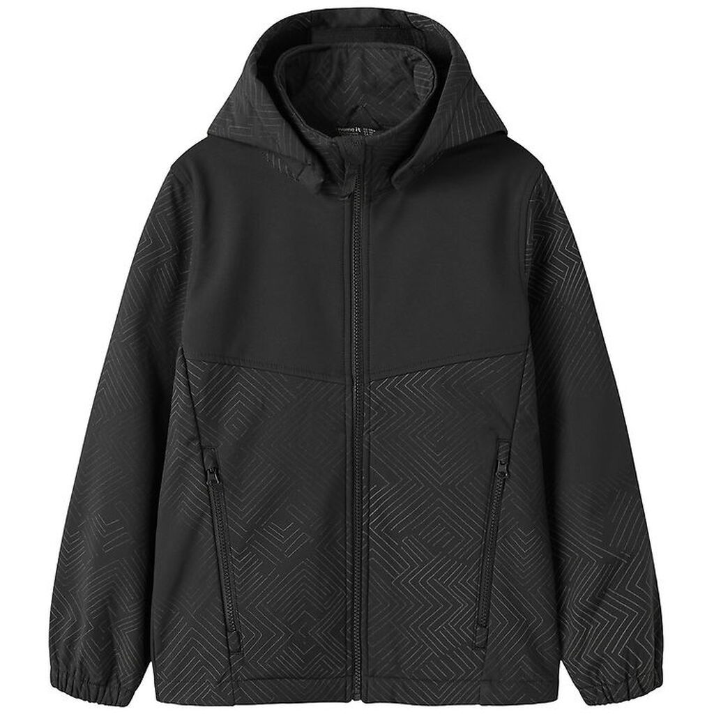 Name It Softshelljakke m. Fleece - NkmAlfa08 - Sort m. Reflekspr