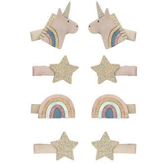 Mimi & Lula Hårklips - 8-pak - 3 cm - Mini Unicorn Celeste