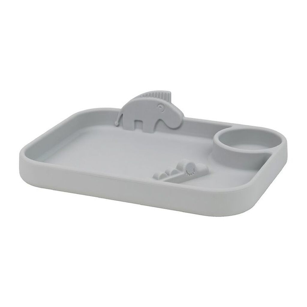 Done By Deer Tallerken - Silikone - Peekaboo - Deer Friends Grey