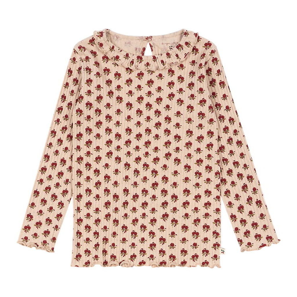 Konges Sløjd Bluse - Rib - Nia - Ruby Rose m. Hulmønster